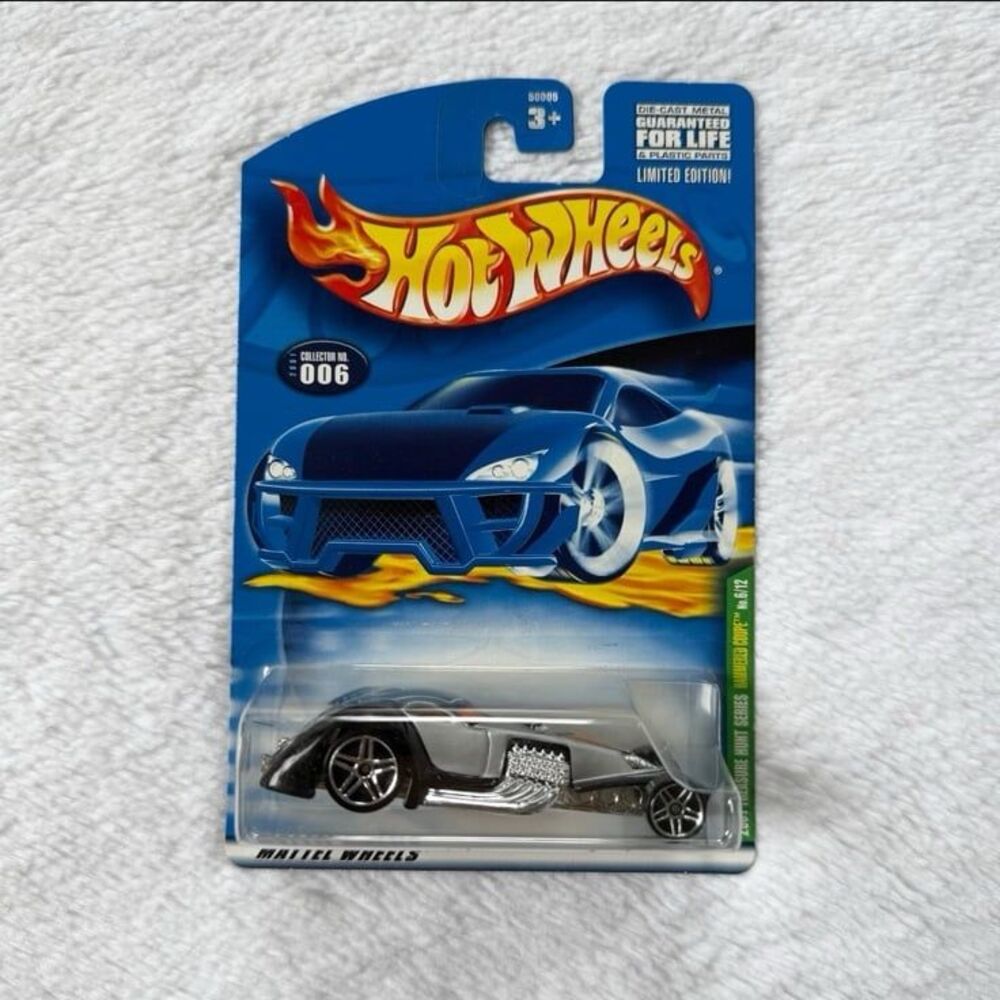2001 Hot Wheels #6 Treasure Hunt 6/12 HAMMERED COUPE Gray-Black w/Chrome